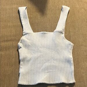 American Eagle Outfitters Ribbed Tank Top - Cream